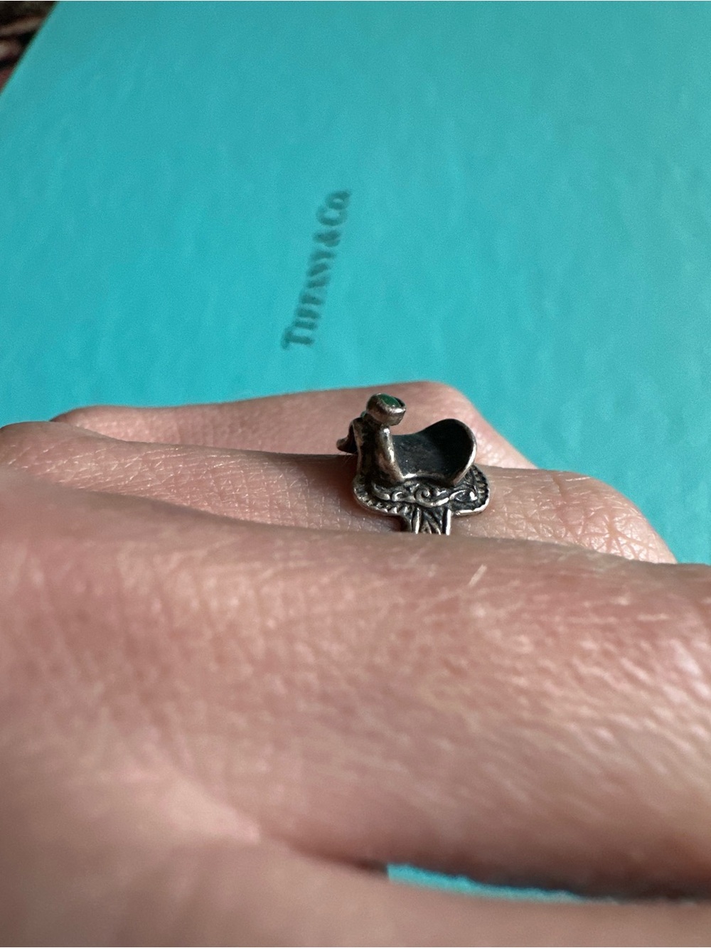 Vintage 40s Native Sterling 3D Saddle Dimensional Ring Size 4.5
